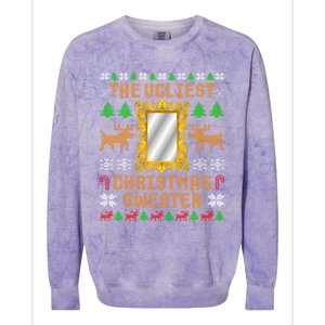 The Ugliest Ugly Christmas Sweater With Mirror Funny Xmas Colorblast Crewneck Sweatshirt