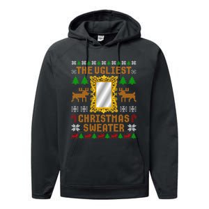 The Ugliest Ugly Christmas Sweater With Mirror Funny Xmas Performance Fleece Hoodie