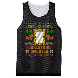 The Ugliest Ugly Christmas Sweater With Mirror Funny Xmas Mesh Reversible Basketball Jersey Tank