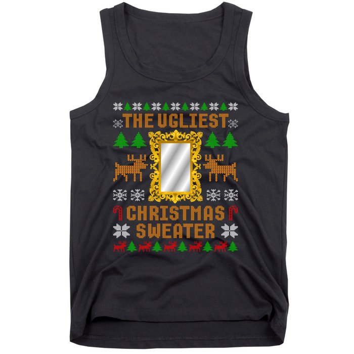 The Ugliest Ugly Christmas Sweater With Mirror Funny Xmas Tank Top