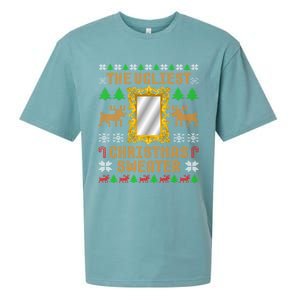 The Ugliest Ugly Christmas Sweater With Mirror Funny Xmas Sueded Cloud Jersey T-Shirt