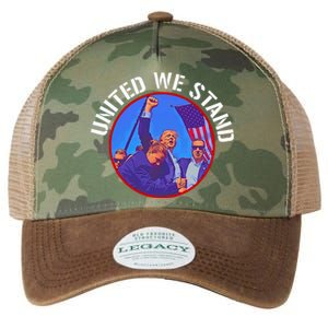 Trump United We Stand Trump Never Surrender Legacy Tie Dye Trucker Hat