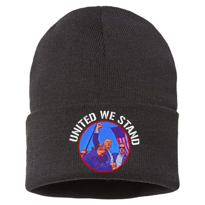 Trump United We Stand Trump Never Surrender Sustainable Knit Beanie