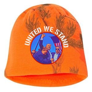 Trump United We Stand Trump Never Surrender Kati - Camo Knit Beanie