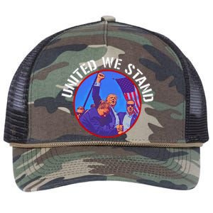 Trump United We Stand Trump Never Surrender Retro Rope Trucker Hat Cap