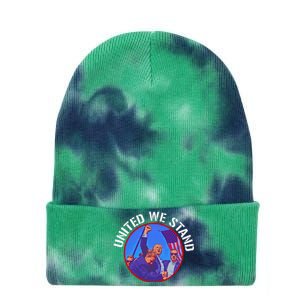 Trump United We Stand Trump Never Surrender Tie Dye 12in Knit Beanie