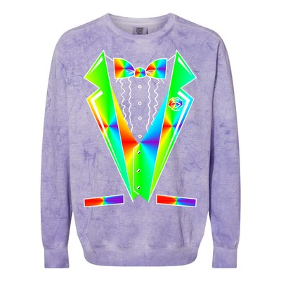 Tux Tuxedo With Pockets Rose Tie Dye Colorblast Crewneck Sweatshirt