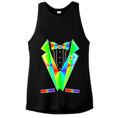 Tux Tuxedo With Pockets Rose Tie Dye Ladies PosiCharge Tri-Blend Wicking Tank