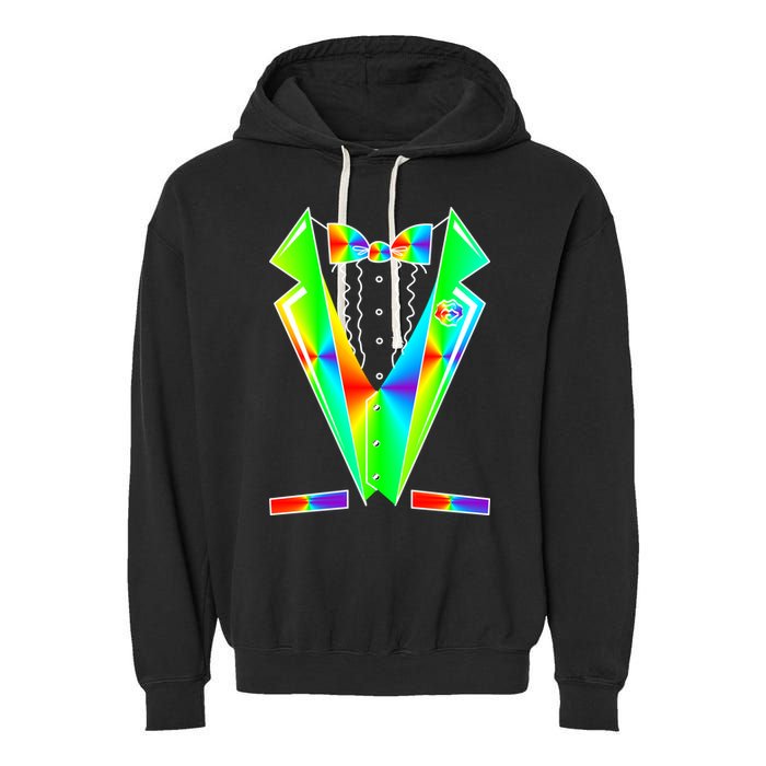 Tux Tuxedo With Pockets Rose Tie Dye Garment-Dyed Fleece Hoodie