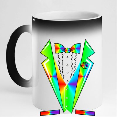 Tux Tuxedo With Pockets Rose Tie Dye 11oz Black Color Changing Mug