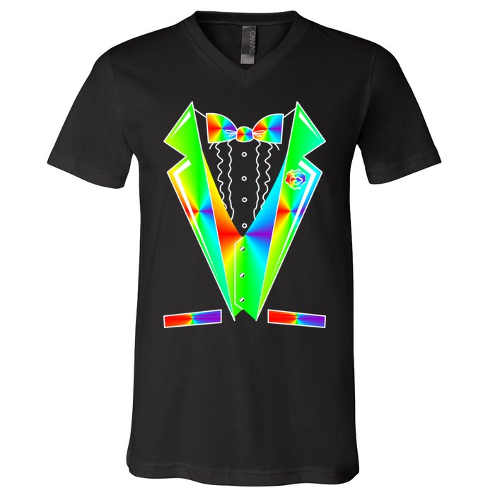 Tux Tuxedo With Pockets Rose Tie Dye V-Neck T-Shirt