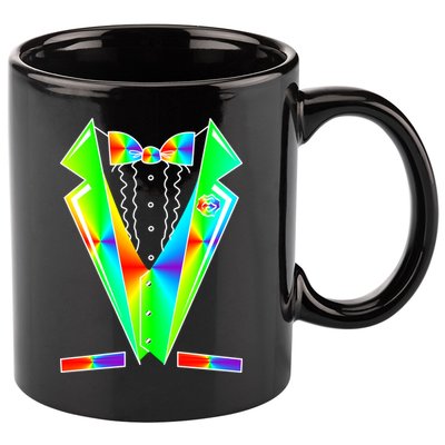 Tux Tuxedo With Pockets Rose Tie Dye 11oz C Handle Ceramic Mug