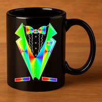 Tux Tuxedo With Pockets Rose Tie Dye 11oz C Handle Ceramic Mug