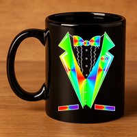 Tux Tuxedo With Pockets Rose Tie Dye 11oz C Handle Ceramic Mug