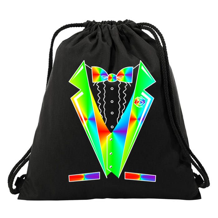 Tux Tuxedo With Pockets Rose Tie Dye Drawstring Bag