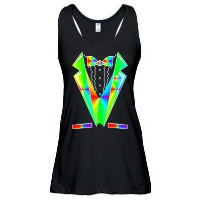 Tux Tuxedo With Pockets Rose Tie Dye Ladies Essential Flowy Tank