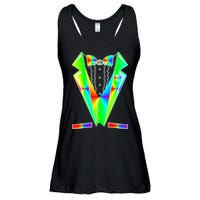 Tux Tuxedo With Pockets Rose Tie Dye Ladies Essential Flowy Tank