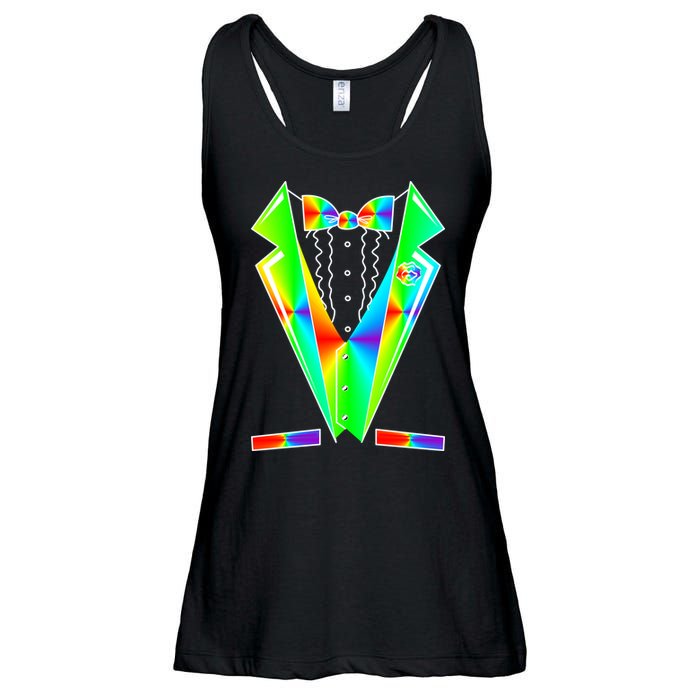 Tux Tuxedo With Pockets Rose Tie Dye Ladies Essential Flowy Tank