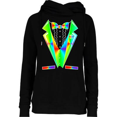 Tux Tuxedo With Pockets Rose Tie Dye Womens Funnel Neck Pullover Hood