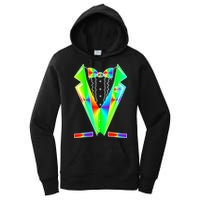 Tux Tuxedo With Pockets Rose Tie Dye Women's Pullover Hoodie