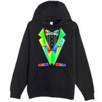 Tux Tuxedo With Pockets Rose Tie Dye Premium Pullover Hoodie