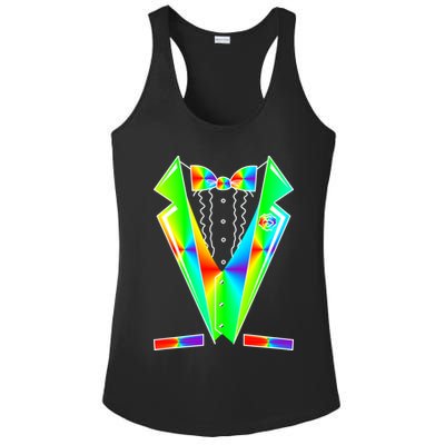 Tux Tuxedo With Pockets Rose Tie Dye Ladies PosiCharge Competitor Racerback Tank