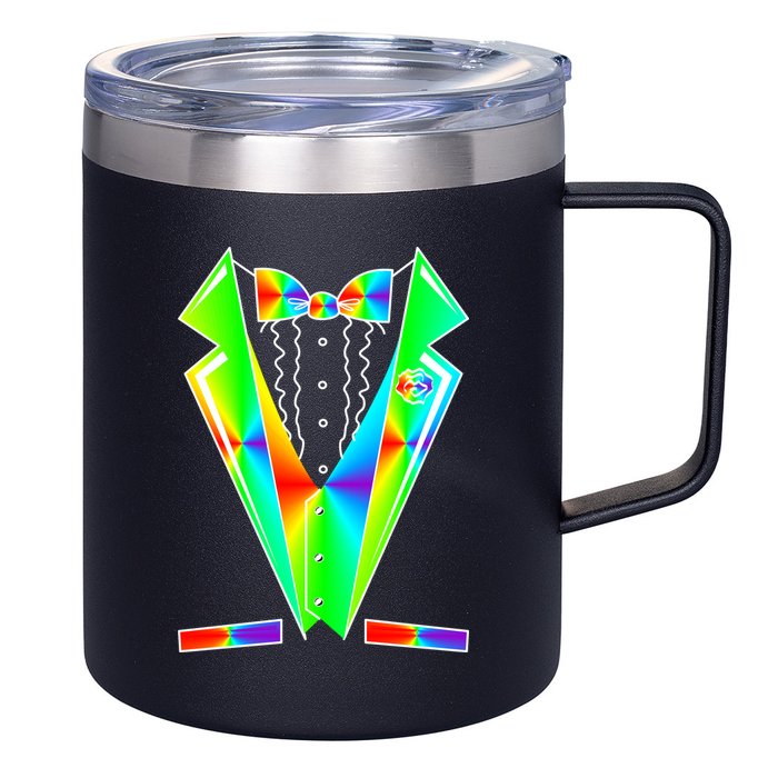 Tux Tuxedo With Pockets Rose Tie Dye 12oz Stainless Steel Coffee Mug