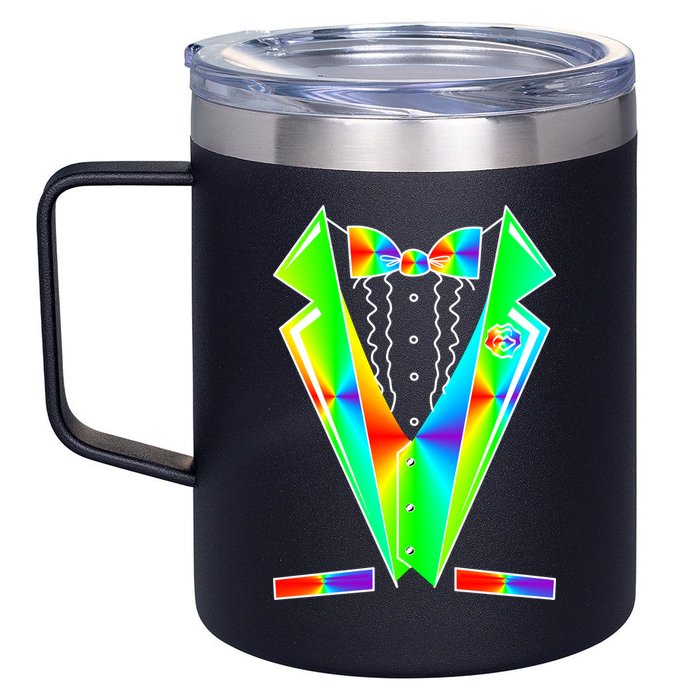 Tux Tuxedo With Pockets Rose Tie Dye 12oz Stainless Steel Coffee Mug