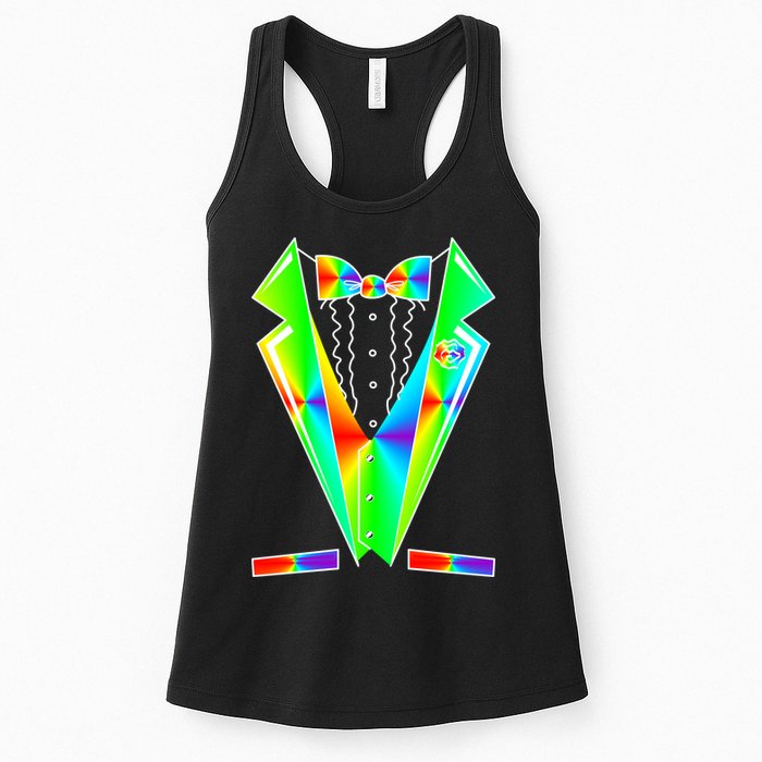 Tux Tuxedo With Pockets Rose Tie Dye Womens Tank Top