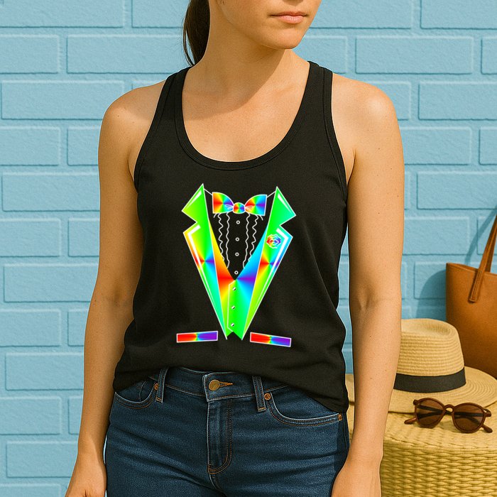 Tux Tuxedo With Pockets Rose Tie Dye Womens Tank Top