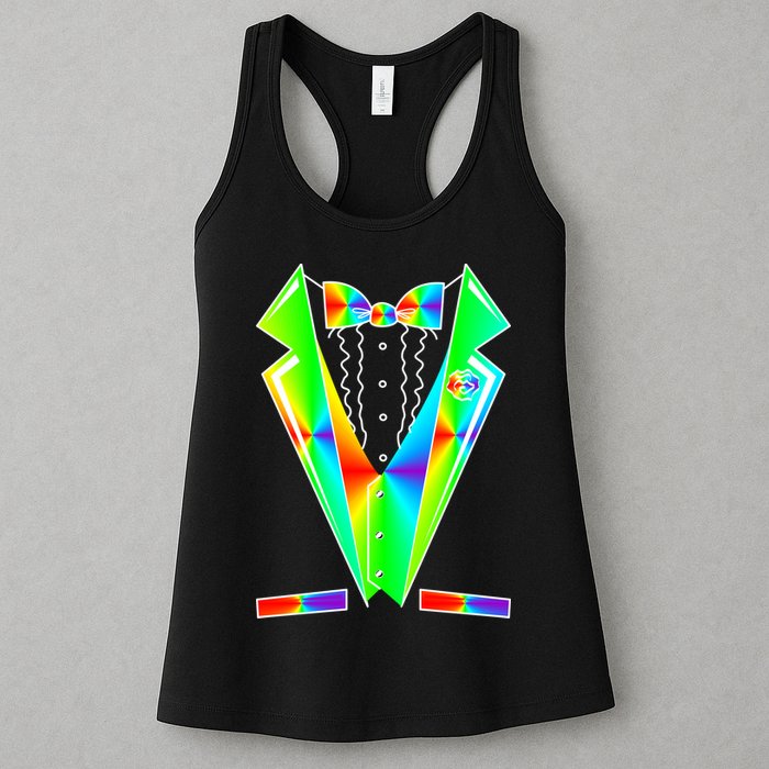 Tux Tuxedo With Pockets Rose Tie Dye Womens Tank Top