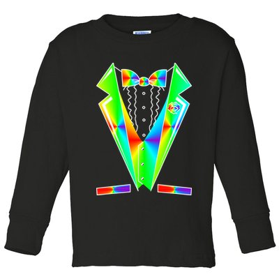 Tux Tuxedo With Pockets Rose Tie Dye Toddler Long Sleeve Shirt