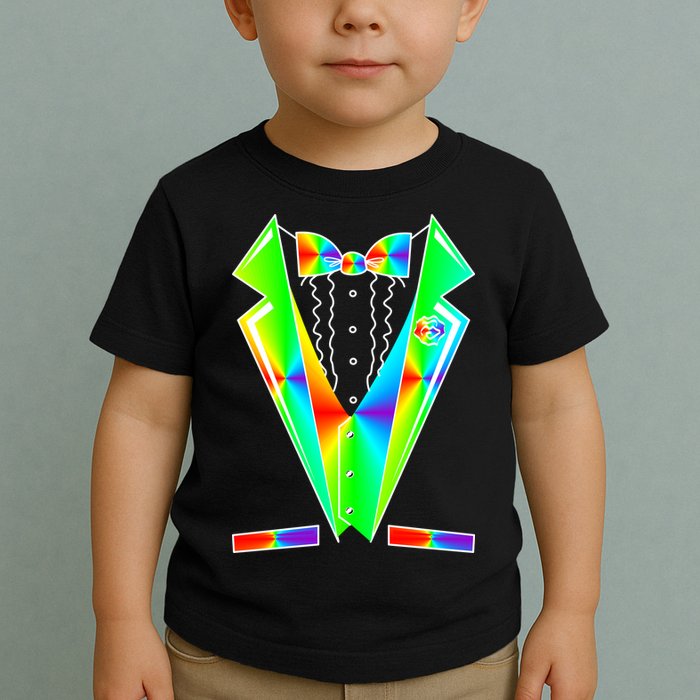 Tux Tuxedo With Pockets Rose Tie Dye Toddler T-Shirt