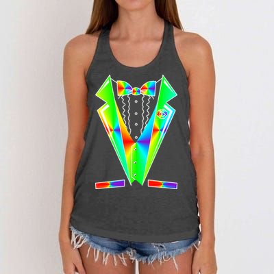 Tux Tuxedo With Pockets Rose Tie Dye Women's Knotted Racerback Tank