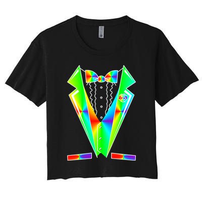 Tux Tuxedo With Pockets Rose Tie Dye Crop Top