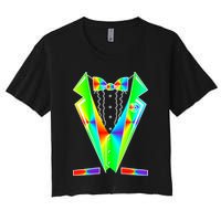 Tux Tuxedo With Pockets Rose Tie Dye Crop Top