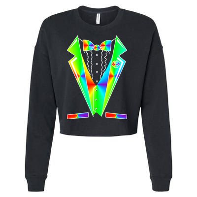 Tux Tuxedo With Pockets Rose Tie Dye Cropped Pullover Crew