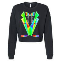 Tux Tuxedo With Pockets Rose Tie Dye Cropped Pullover Crew