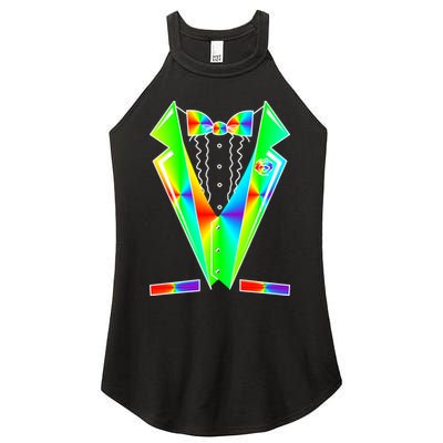 Tux Tuxedo With Pockets Rose Tie Dye Women's Perfect Tri Rocker Tank