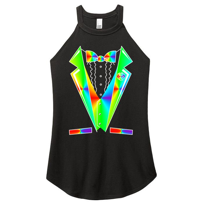 Tux Tuxedo With Pockets Rose Tie Dye Women's Perfect Tri Rocker Tank
