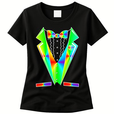 Tux Tuxedo With Pockets Rose Tie Dye Womens T-Shirt