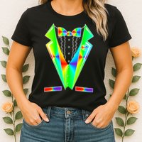 Tux Tuxedo With Pockets Rose Tie Dye Womens T-Shirt