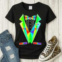 Tux Tuxedo With Pockets Rose Tie Dye Womens T-Shirt