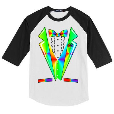 Tux Tuxedo With Pockets Rose Tie Dye Kids Colorblock Raglan Jersey