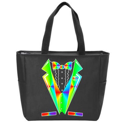 Tux Tuxedo With Pockets Rose Tie Dye Zip Tote Bag