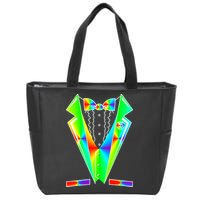 Tux Tuxedo With Pockets Rose Tie Dye Zip Tote Bag