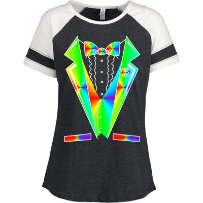 Tux Tuxedo With Pockets Rose Tie Dye Enza Ladies Jersey Colorblock Tee