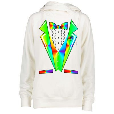 Tux Tuxedo With Pockets Rose Tie Dye Womens Funnel Neck Pullover Hood