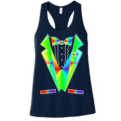 Tux Tuxedo With Pockets Rose Tie Dye Women's Racerback Tank