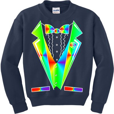 Tux Tuxedo With Pockets Rose Tie Dye Kids Sweatshirt